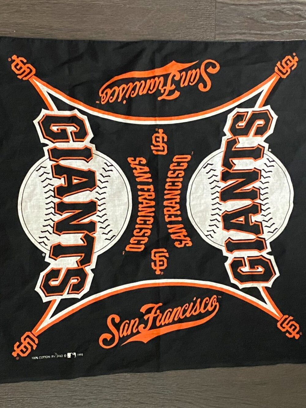 VINTAGE 1995 90S MLB BASEBALL SAN FRANCISCO SF GIANTS BANDANNA